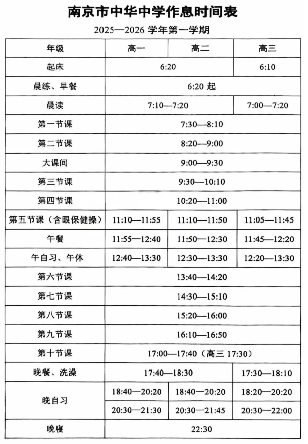南外、附中、中華等南京多所熱門(mén)高中最新作息時(shí)間表曝光！4.png