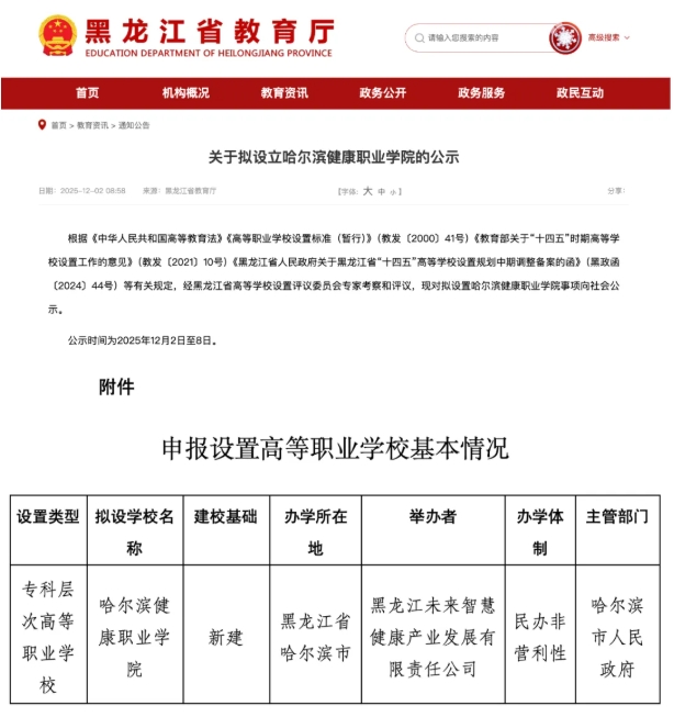 黑龍江省教育廳公示！新設(shè)1所“新大學(xué)”！.png